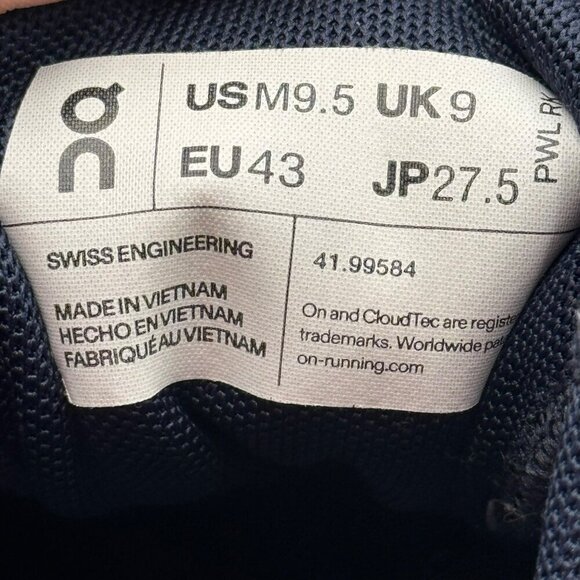 On Cloud Cloudswift Mens Size 9.5 Navy Athletic Running Shoes - Picture 8 of 9